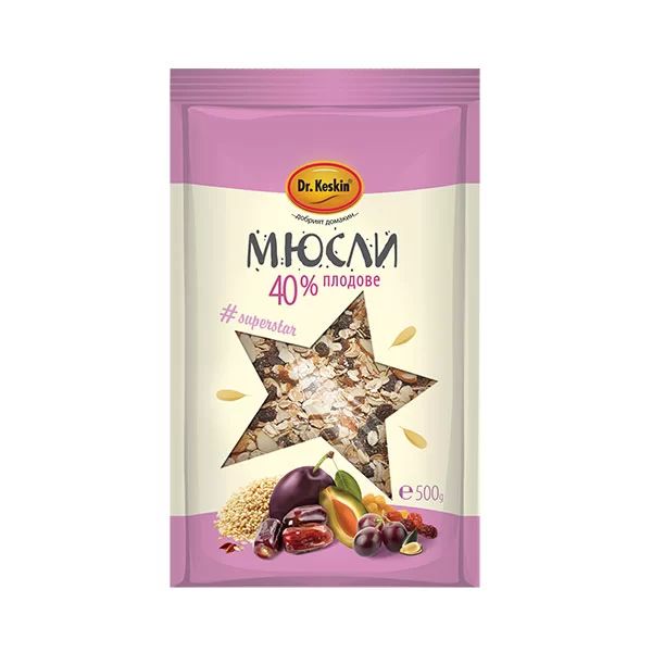 Мюсли 40% плодове Dr. Keskin, 500гр