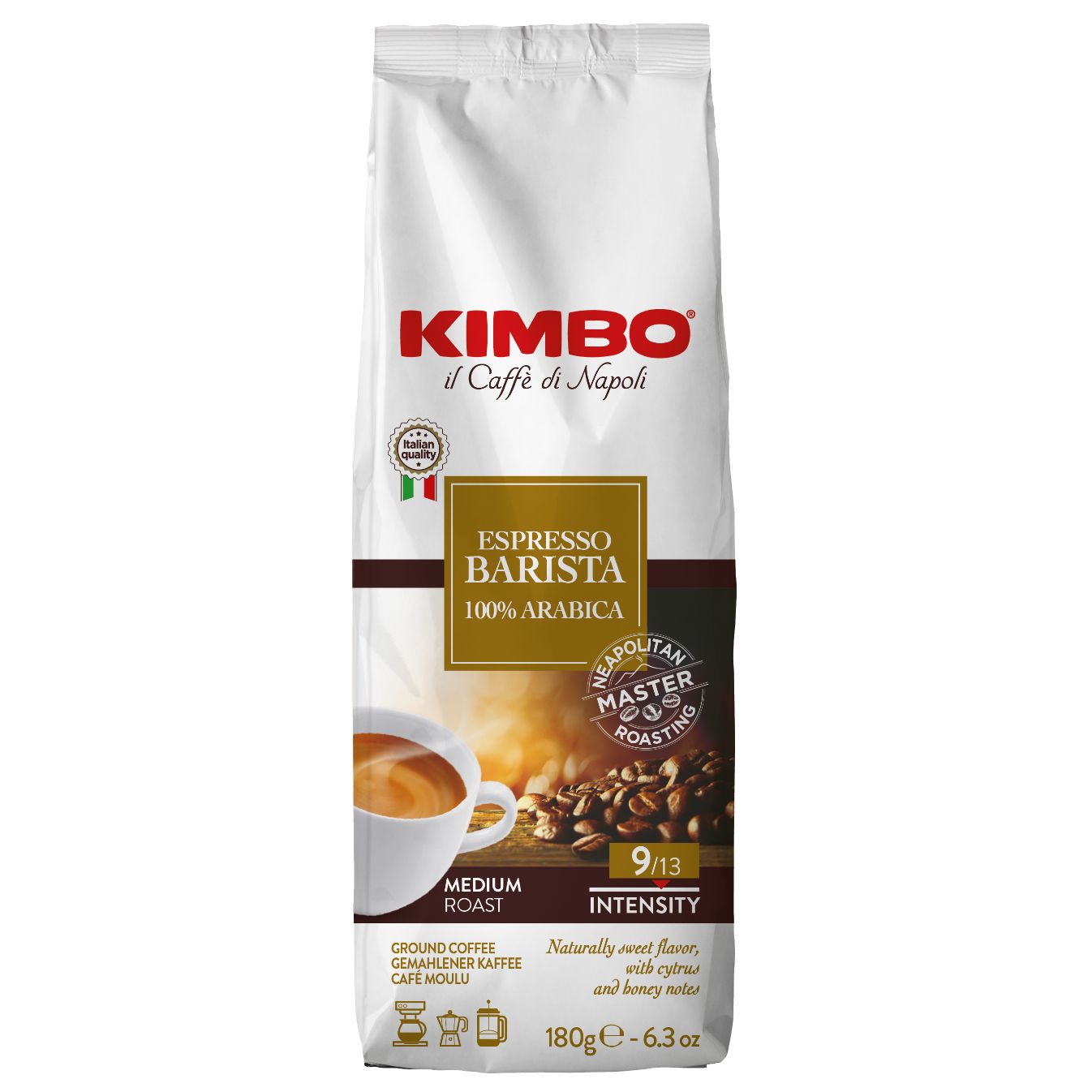 Кимбо, Мляно кафе Еспресо бариста 100% арабика, 180гр