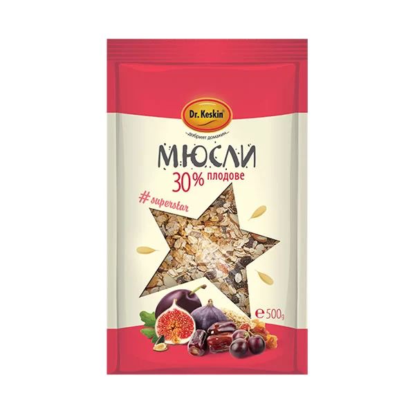 Мюсли 30% плодове Dr. Keskin, 500гр