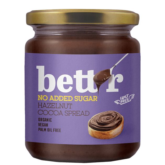 Bett'r, Био лешниково-какаов крем за мазане без захар, 250гр