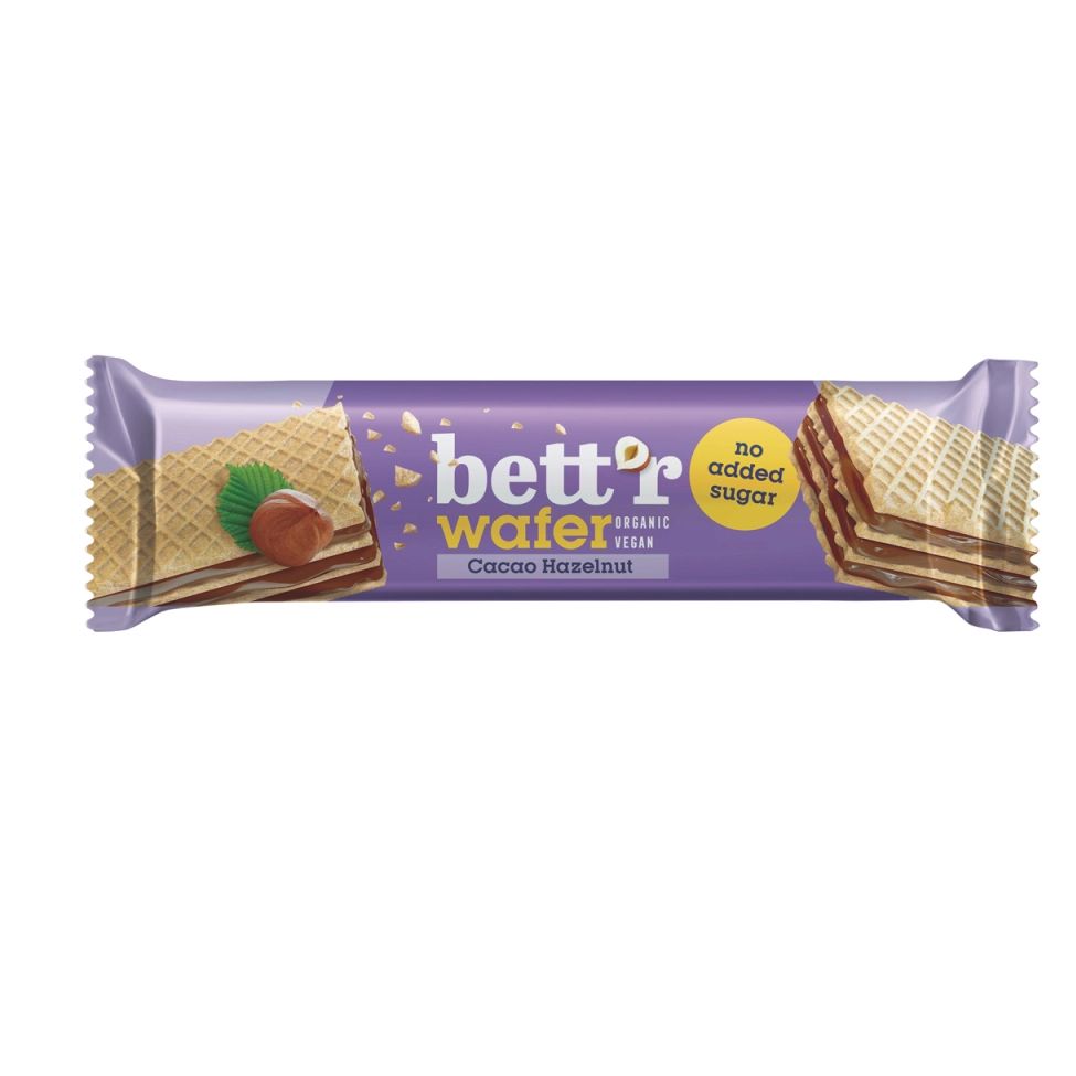 Bett'r, Био вафла без добавена захар с лешниково-какаов крем, 30гр