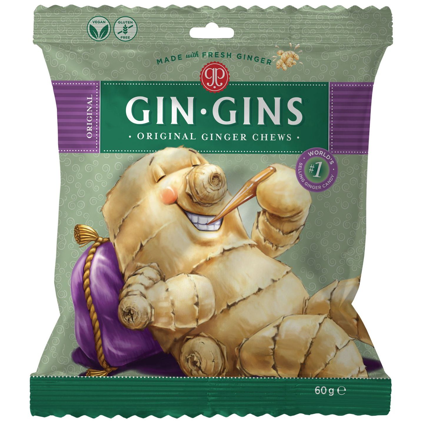 Бонбони с джинджифил дъвчащи, Ginger People Europe Limited, 60гр