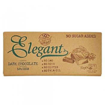 Елегант, Шоколад натурален с крисп без захар, 50гр