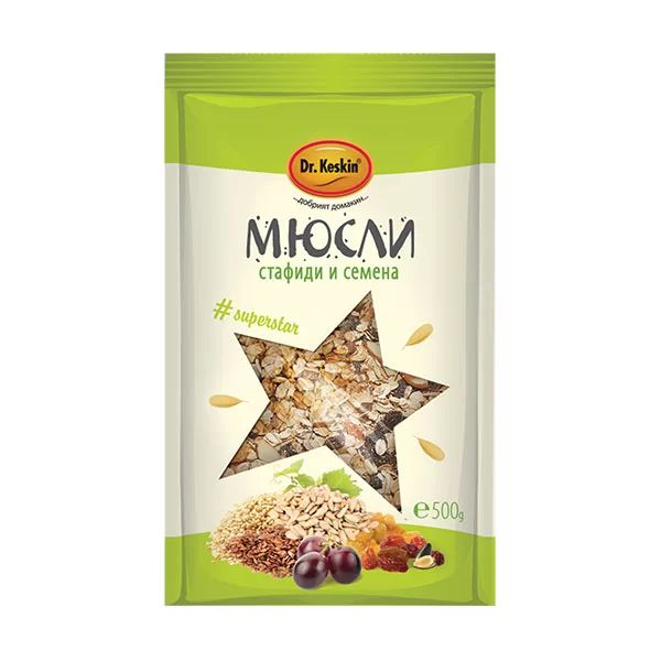 Мюсли Семена и стафиди Dr. Keskin, 500гр