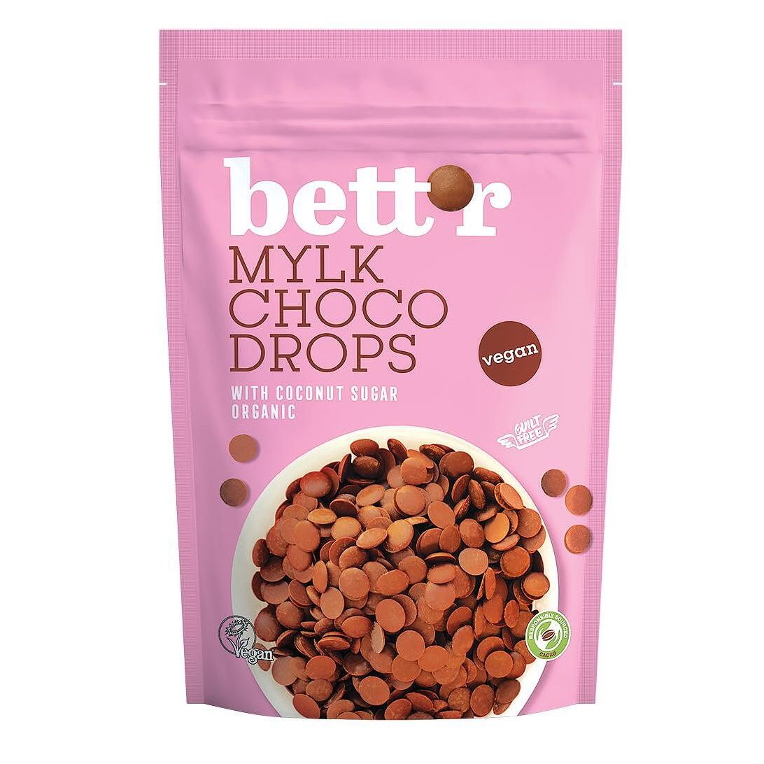 Bett'r, Био Капки млечен шоколад, 200гр