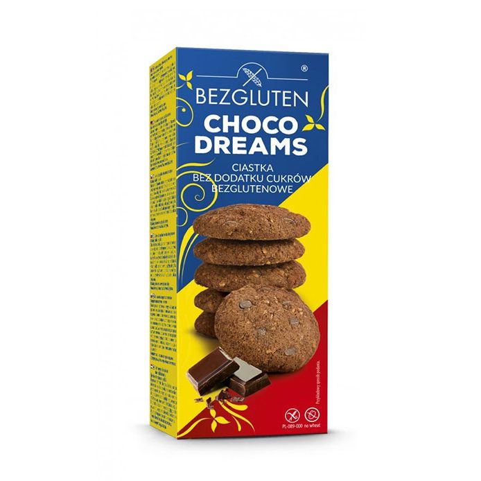 Бисквити с шоколад без глутен и захар, BEZGLUTEN, 110гр