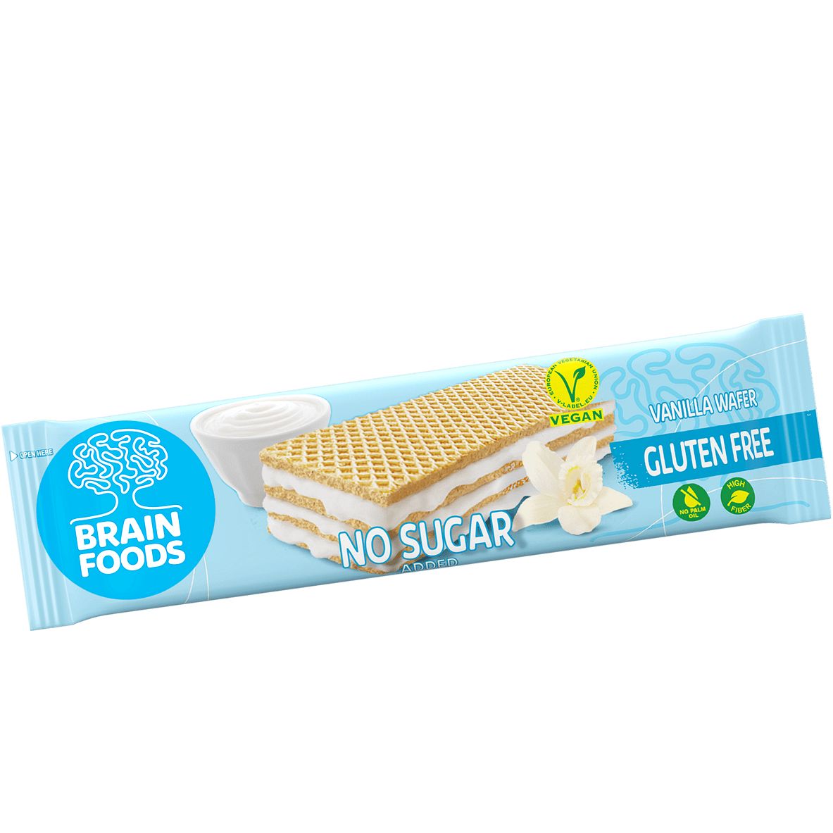 Brain Foods, Веган вафла с ванилия без захар, 30гр