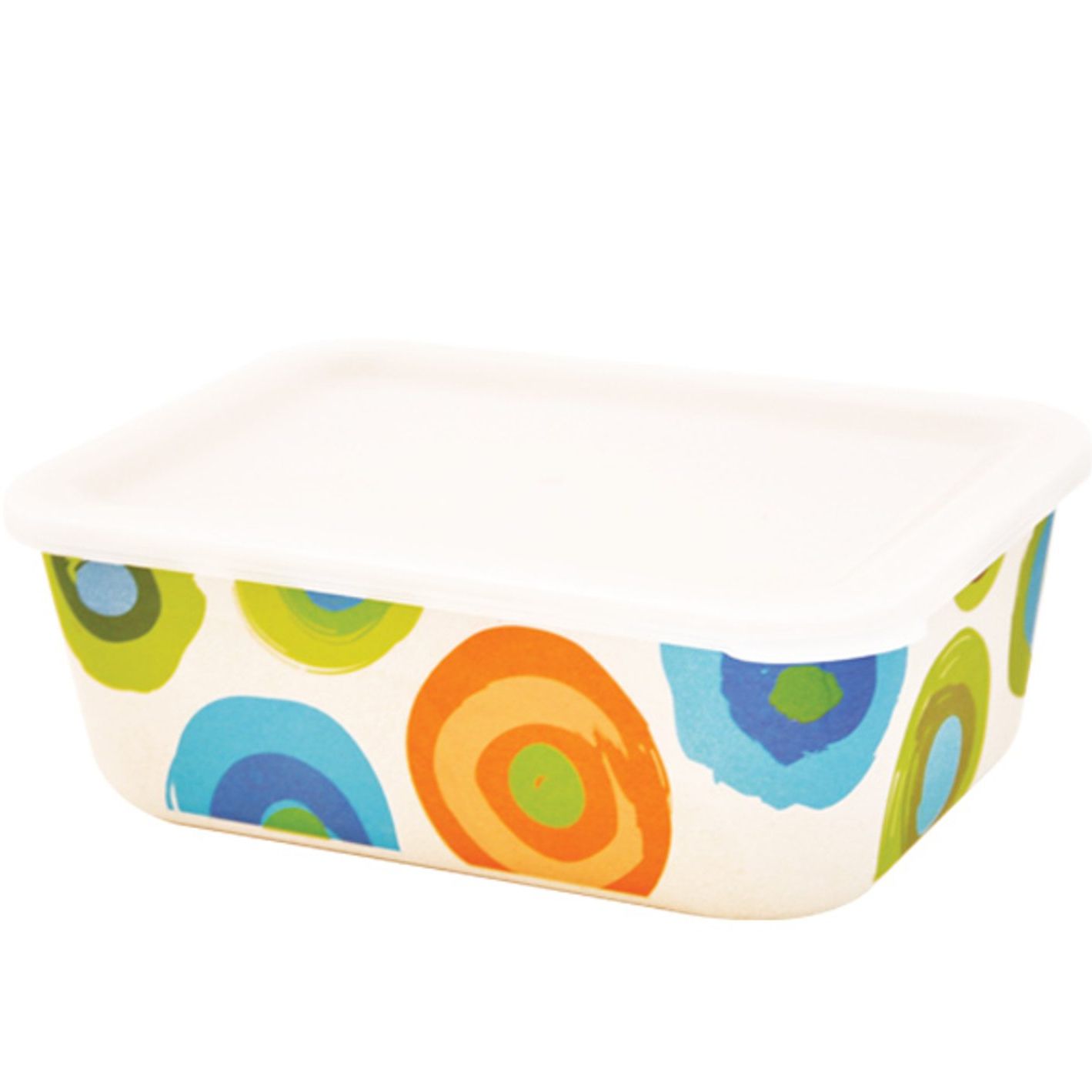 Еко кутия за храна цветни кръгове,19.1х14х6.8см